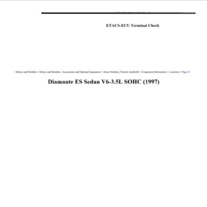 mitsubishi diamante 1997 es sedan v6 3.5l sohc workshop manual