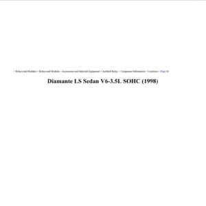 mitsubishi diamante 1998 ls sedan 3.5l sohc workshop manual