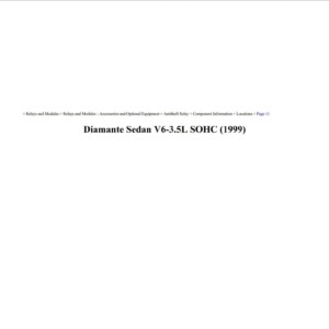 mitsubishi diamante 1999 sedan 3.5l sohc workshop manual