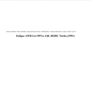 mitsubishi eclipse 1990 awd 2.0l dohc workshop manual