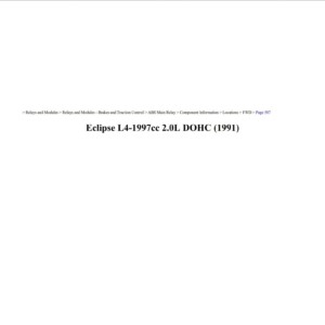 mitsubishi eclipse 1991 2.0l dohc workshop manual