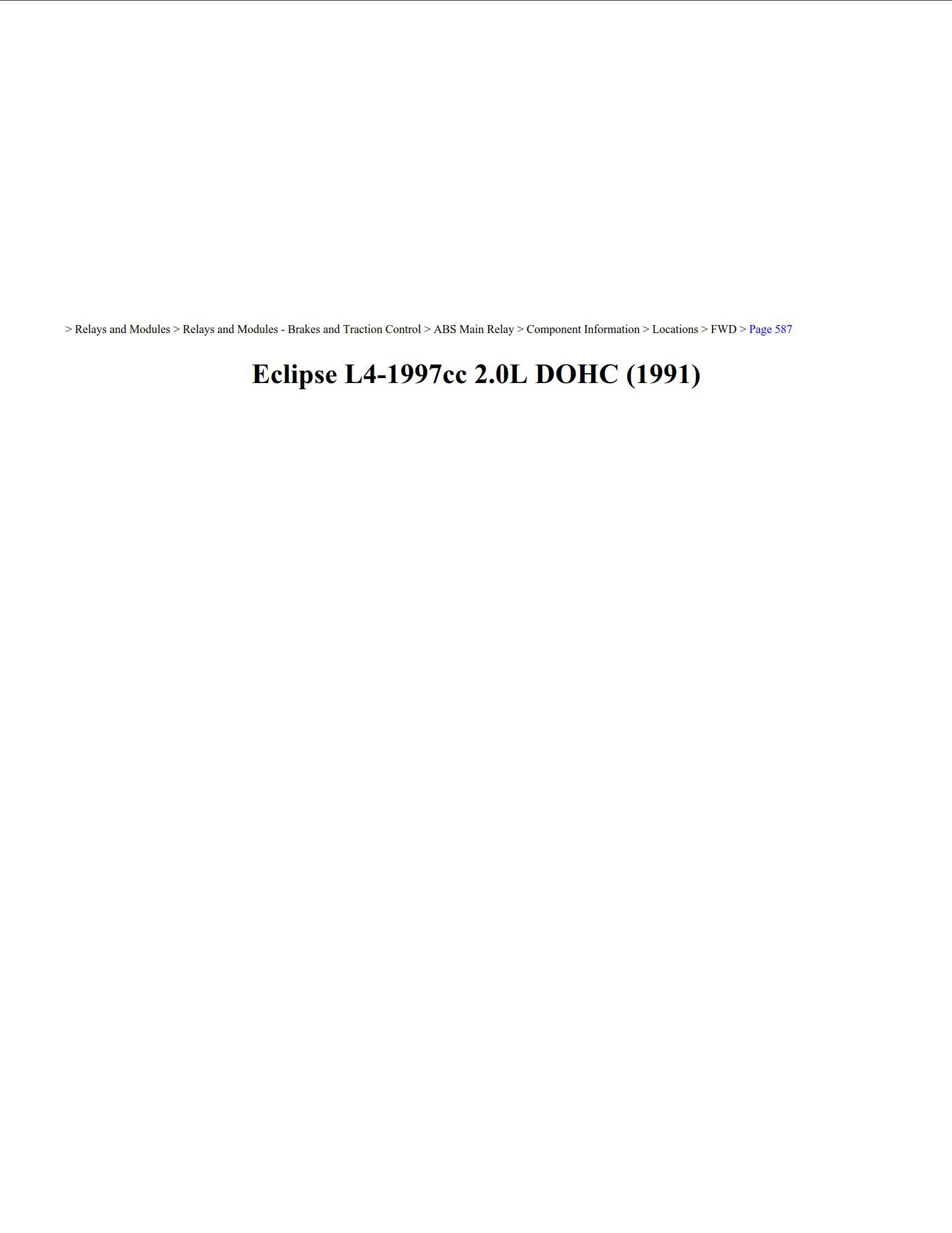 mitsubishi eclipse 1991 2.0l dohc workshop manual