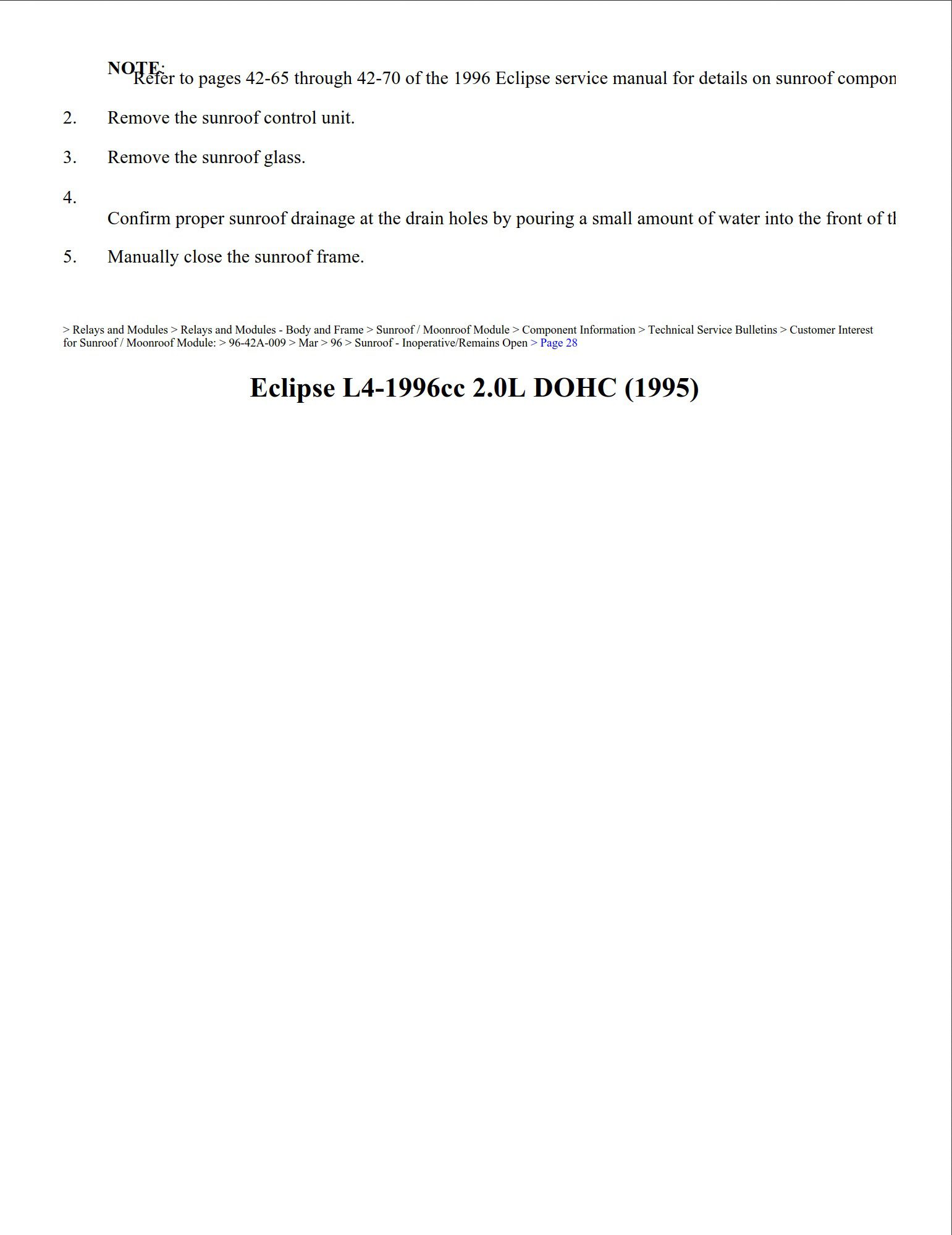 mitsubishi eclipse 1995 2.0l dohc workshop manual
