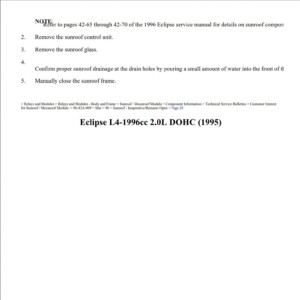 mitsubishi eclipse 1996 2.0l dohc workshop manual