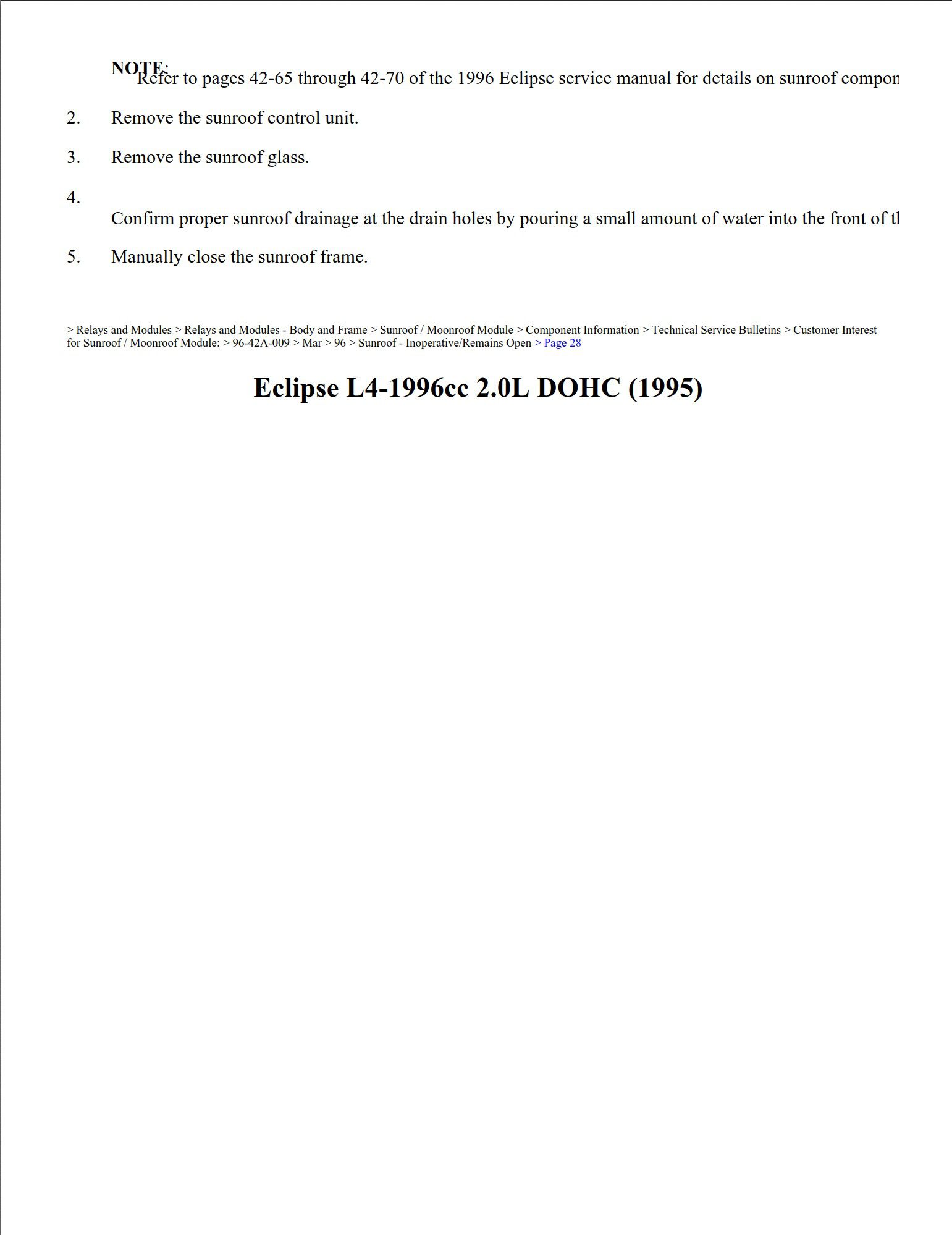 mitsubishi eclipse 1996 2.0l dohc workshop manual