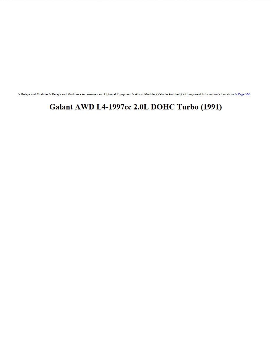 mitsubishi galant 1990 awd 2.0l dohc turbo workshop manual