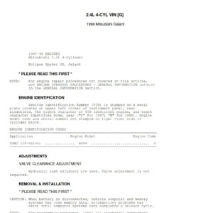 mitsubishi galant 1998 workshop manual