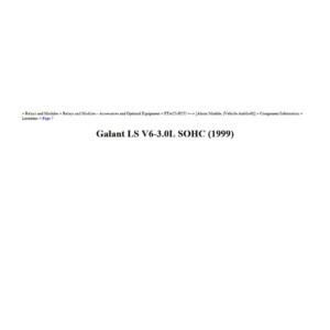 mitsubishi galant 1999 3.0l sohc workshop manual
