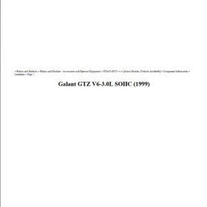 mitsubishi galant 1999 gtz 3.0l sohc workshop manual