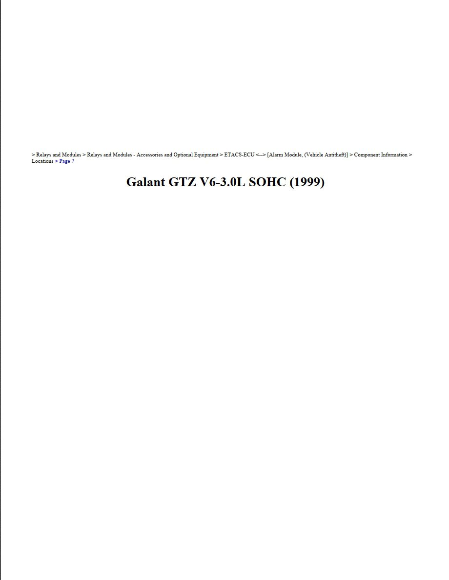 mitsubishi galant 1999 gtz 3.0l sohc workshop manual