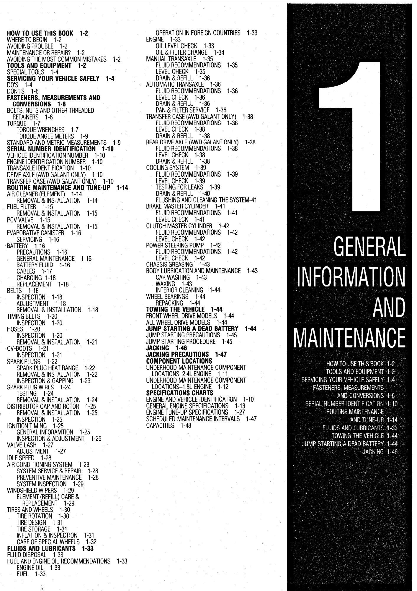 mitsubishi mirage 1990 2000 workshop manual