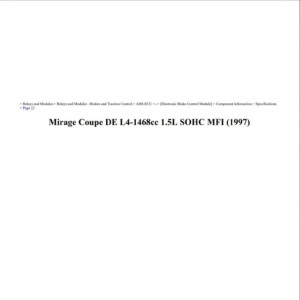 mitsubishi mirage 1997 coupe 1.5l sohc mfi workshop manual