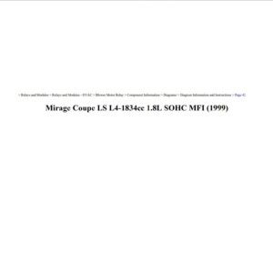 mitsubishi mirage 1999 coupe ls 1.8l sohc workshop manual