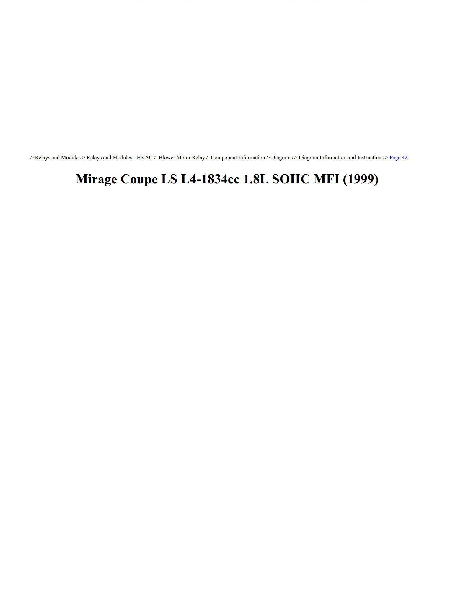 mitsubishi mirage 1999 coupe ls 1.8l sohc workshop manual
