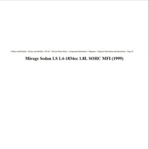 mitsubishi mirage 1999 sedan 1.8l sohc mfi workshop manual