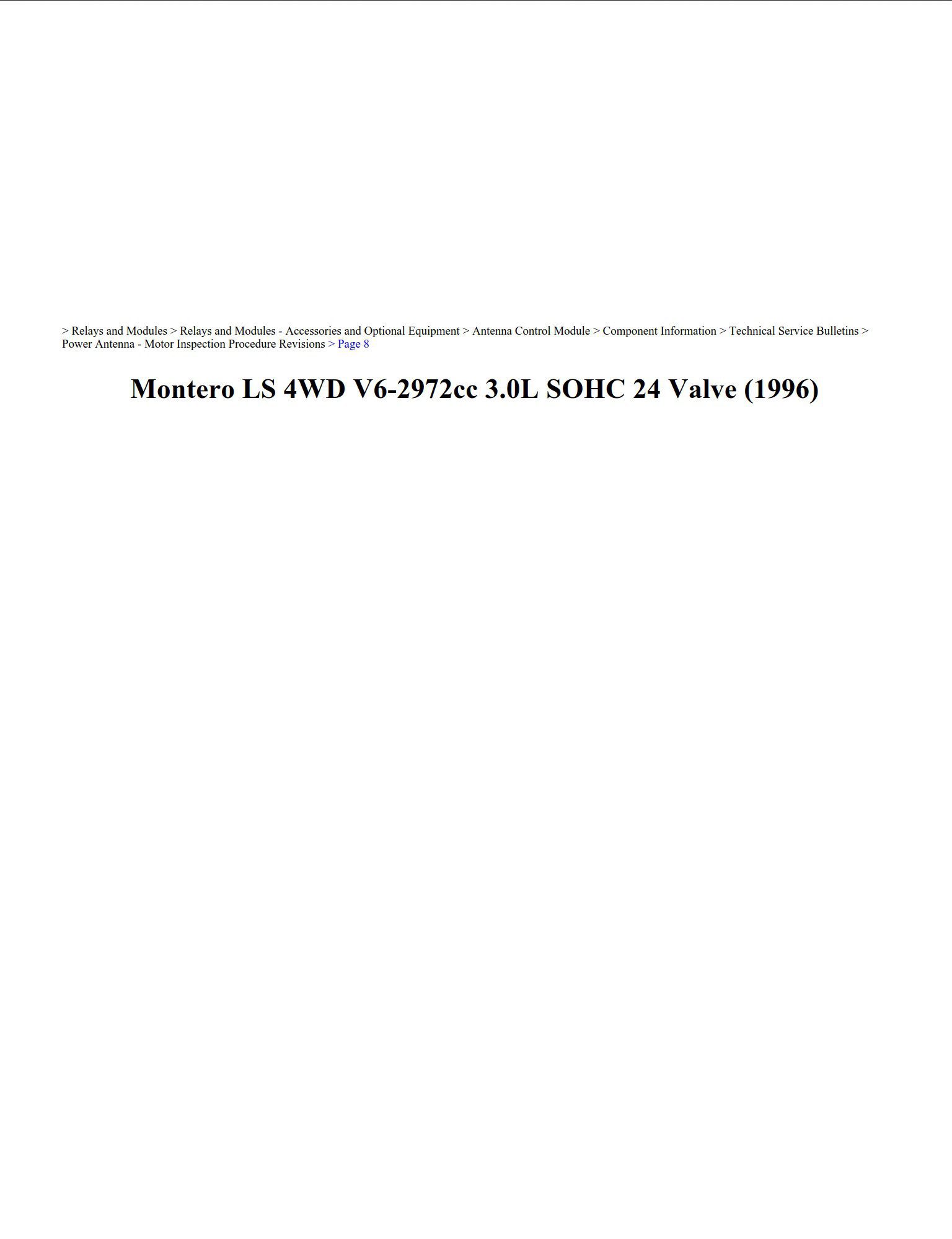 mitsubishi montero 1996 4wd v6 3.0l sohc 24 valve workshop manual