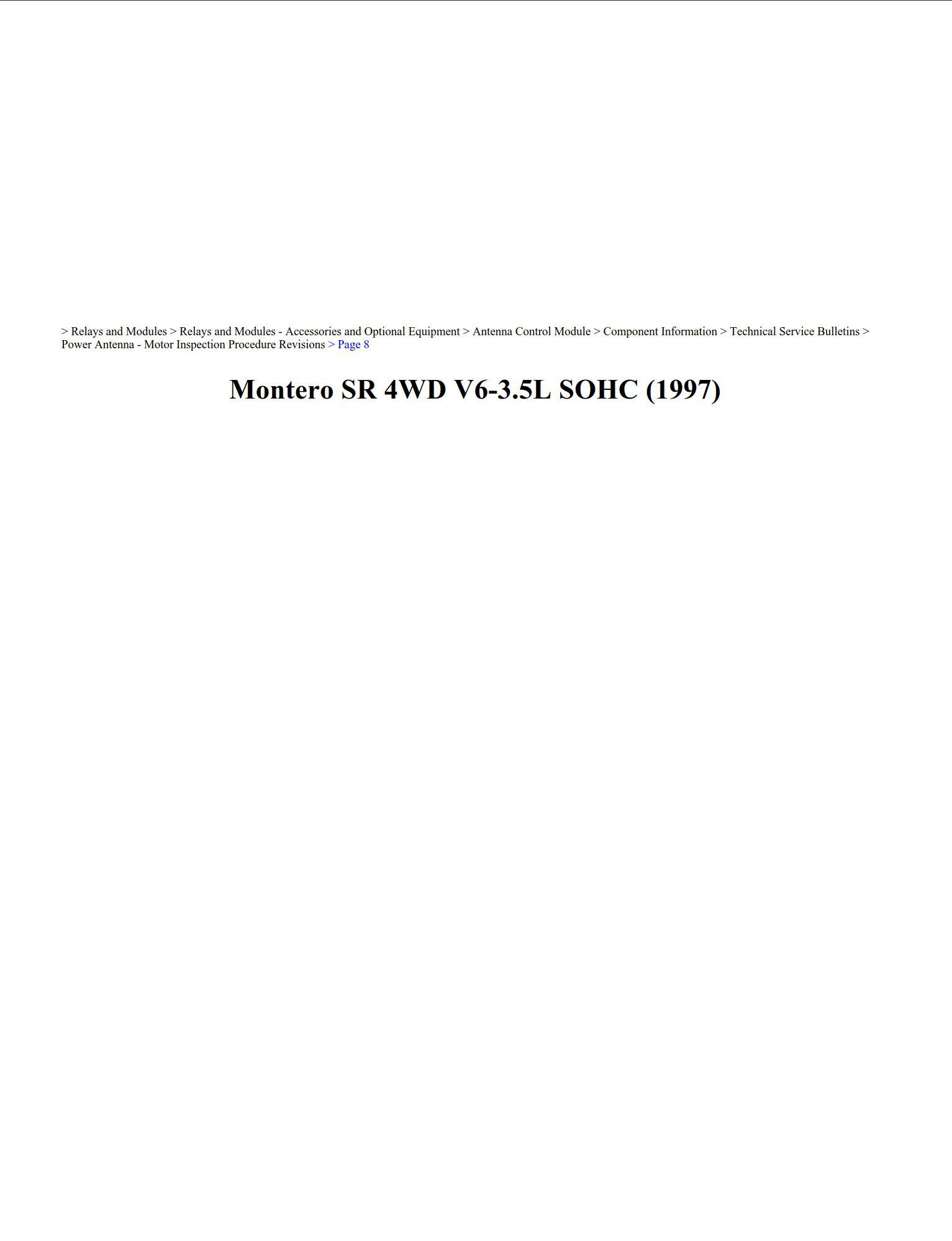 Mitsubishi Montero 1997 4WD V6 3.5L SOHC Workshop Manual