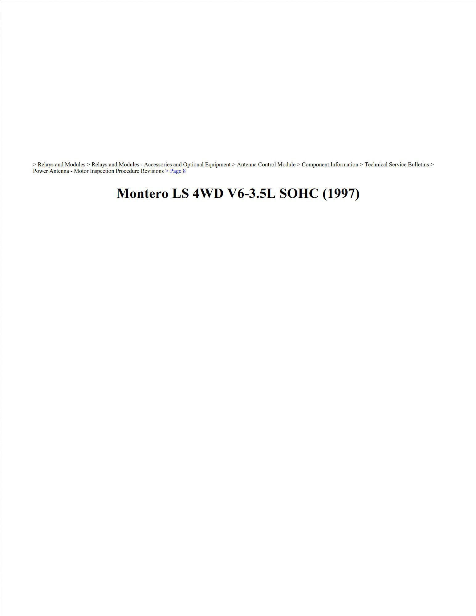 mitsubishi montero 1997 ls 4wd v6 3.5l sohc workshop manual