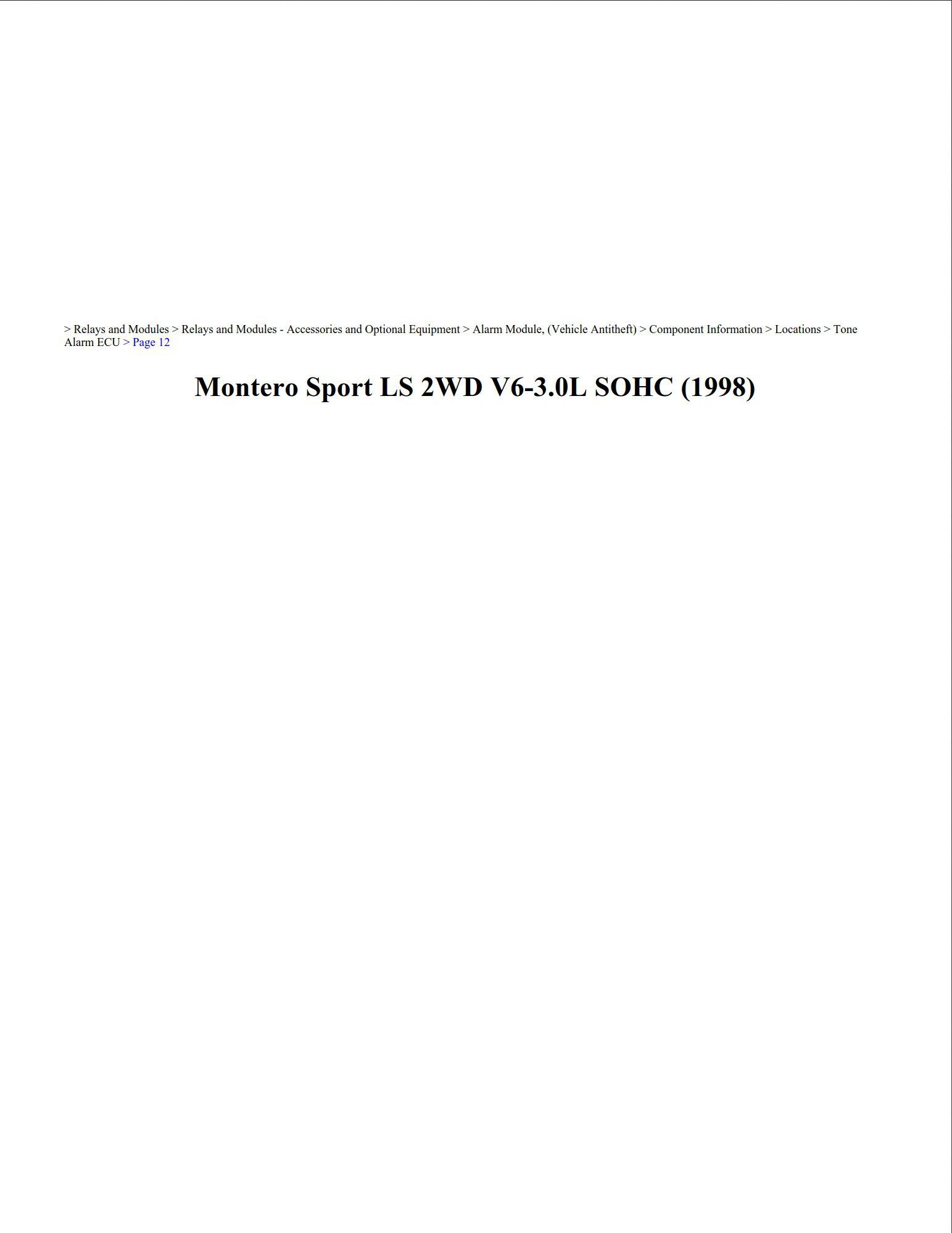 mitsubishi montero 1998 2wd v6 3.0l sohc workshop manual