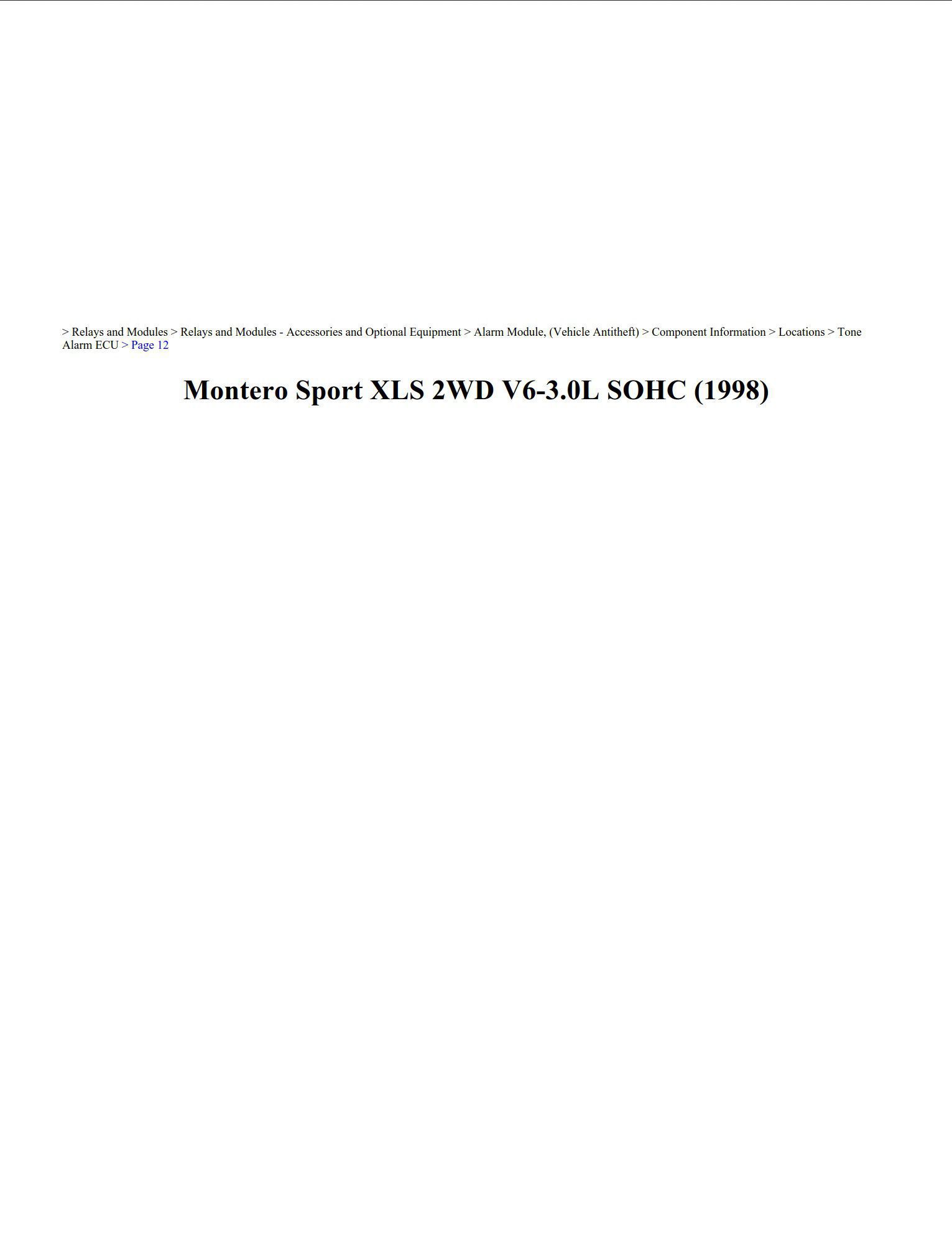 mitsubishi montero 1998 sport xls 2wd workshop manual