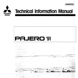 mitsubishi pajero 1991 workshop manual