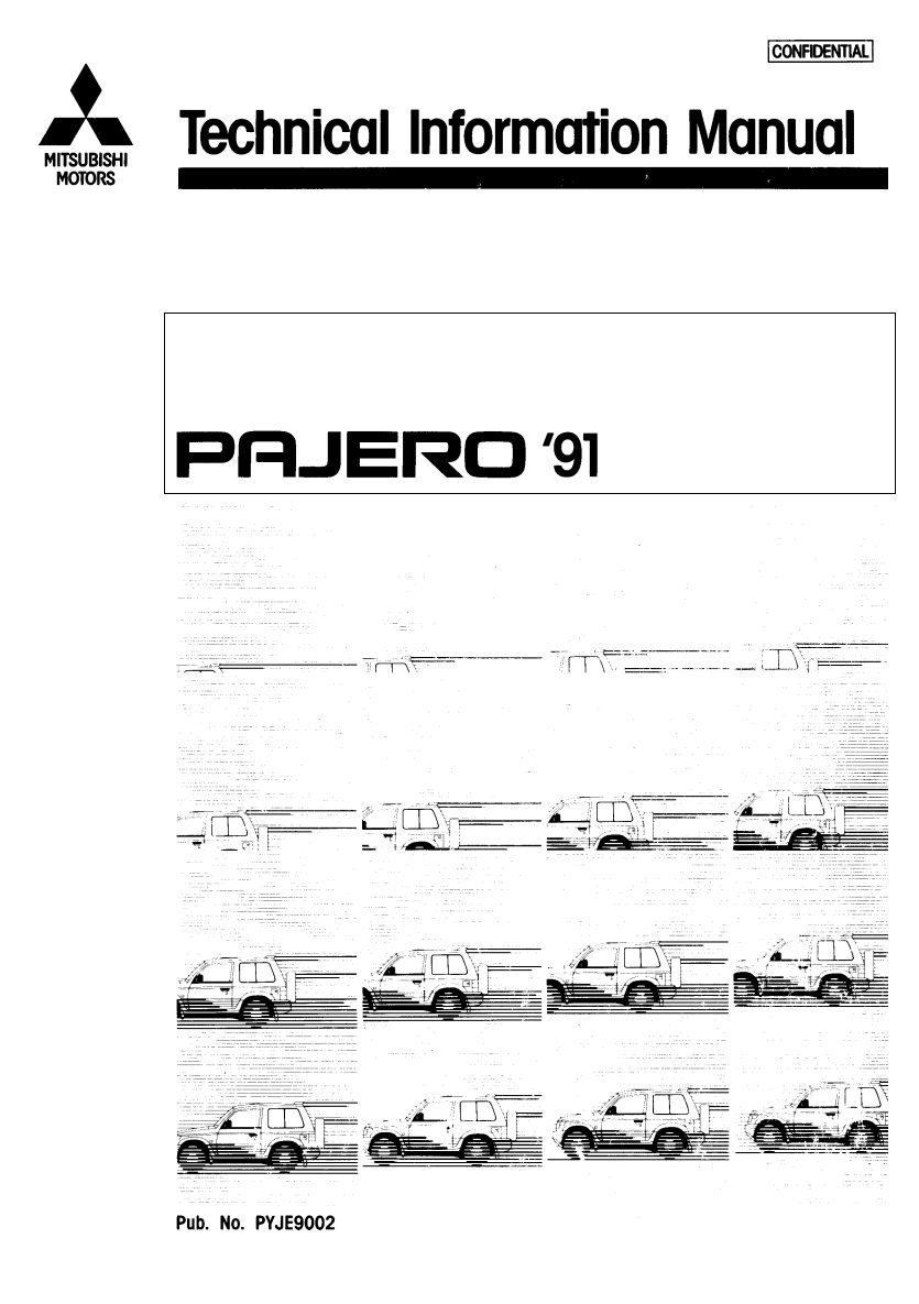 mitsubishi pajero 1991 workshop manual