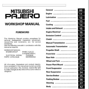 mitsubishi pajero workshop manual