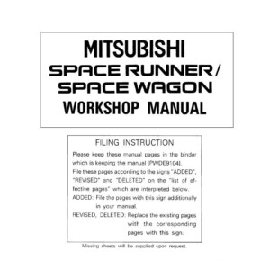 mitsubisihi space runner 1992 1997 workshop manual