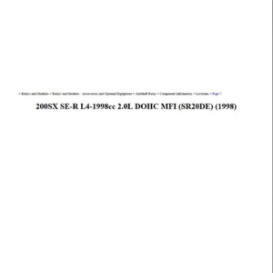 nissan 200 sx 1998 2.0l dohc mfi workshop manual