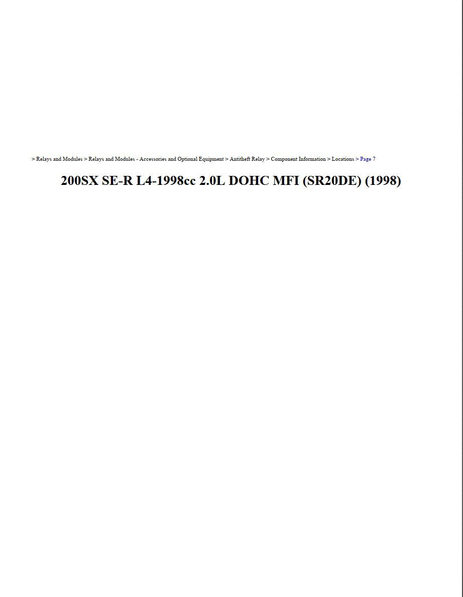 nissan 200 sx 1998 2.0l dohc mfi workshop manual