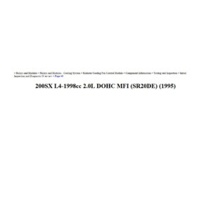 nissan 200 sx 1998 2.0l dohc workshop manual