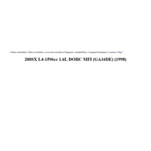 nissan 200 sx 1998 l4 1.6l dohc mfi workshop manual
