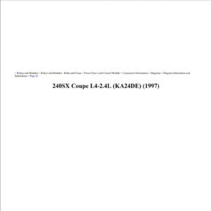 nissan 240 sx 1997 coupe 2.4l workshop manual