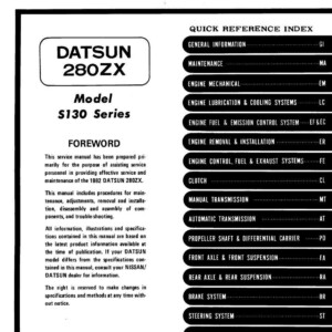 nissan 280zx 1982 workshop manual