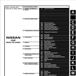 nissan leaf 2010 workshop manual