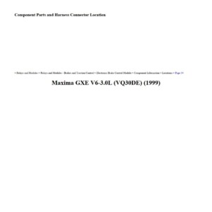nissan maxima 1999 gxe 3.0l workshop manual