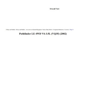 nissan pathfinder 2002 le 4wd v6 3.5l workshop manual