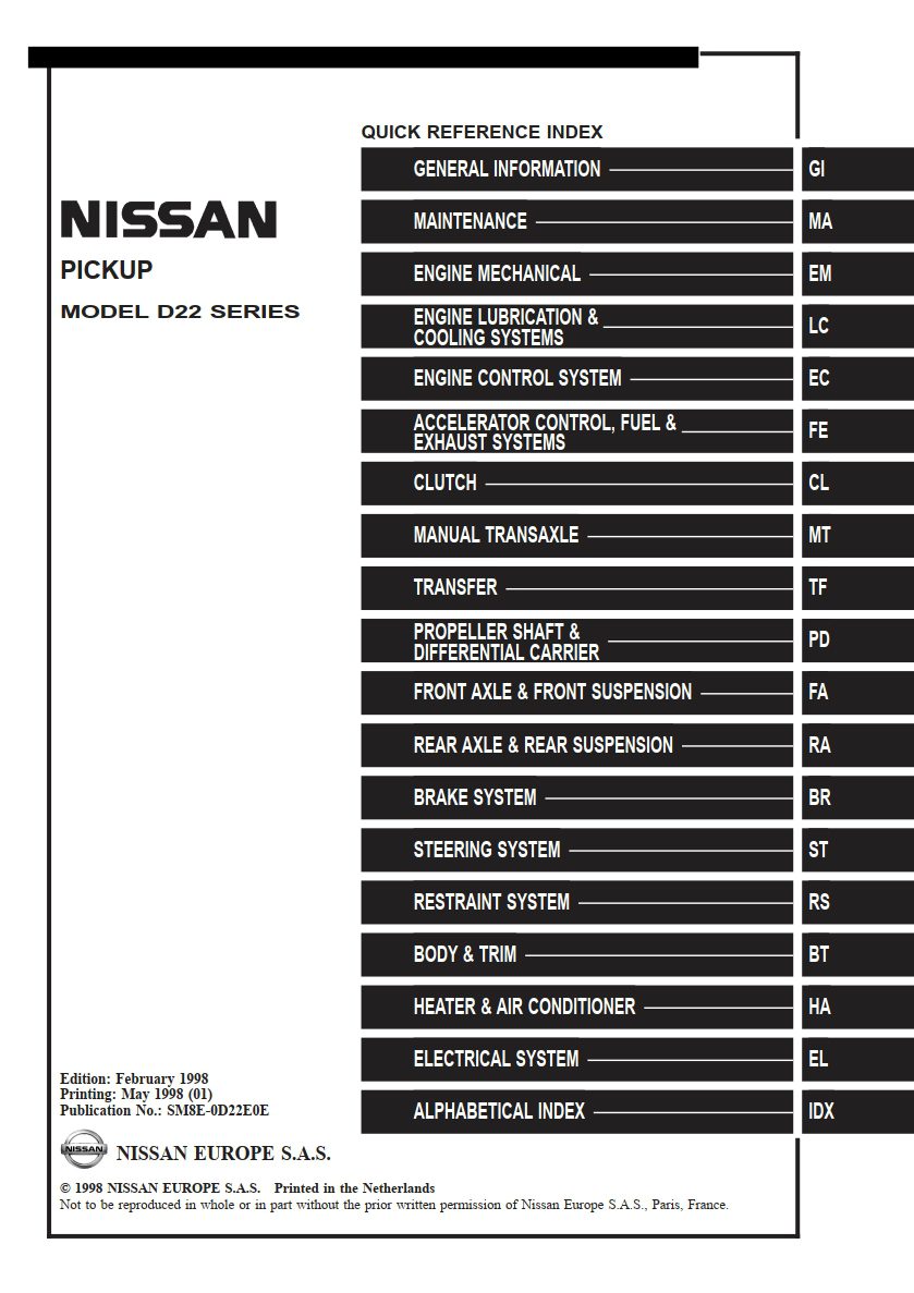 nissan pickup 2008 workshop manual