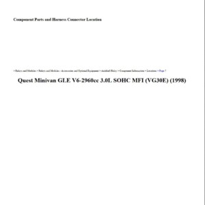 nissan quest 1998 minivan 3.0l sohc mfi workshop manual
