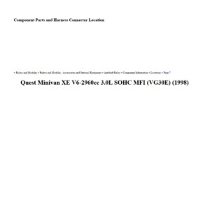nissan quest 1998 minivan xe v6 3.0l sohc workshop manual