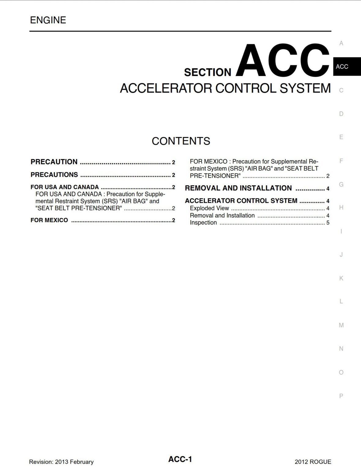 2012 NISSAN ROGUE REPAIR MANUAL PDF visual data 8