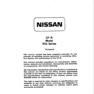 nissan skyline 1989 1994 workshop manual