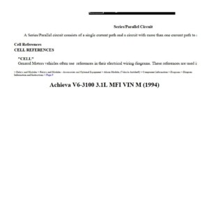 oldsmobile achieva 1994 3.1l workshop manual