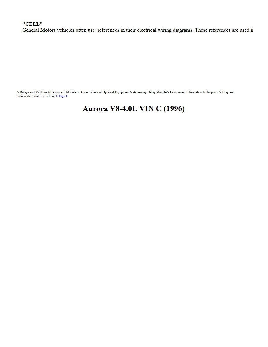 oldsmobile aurora 1996 v8 4.0l workshop manual