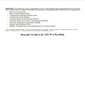 oldsmobile bravada 1994 4.3l workshop manual