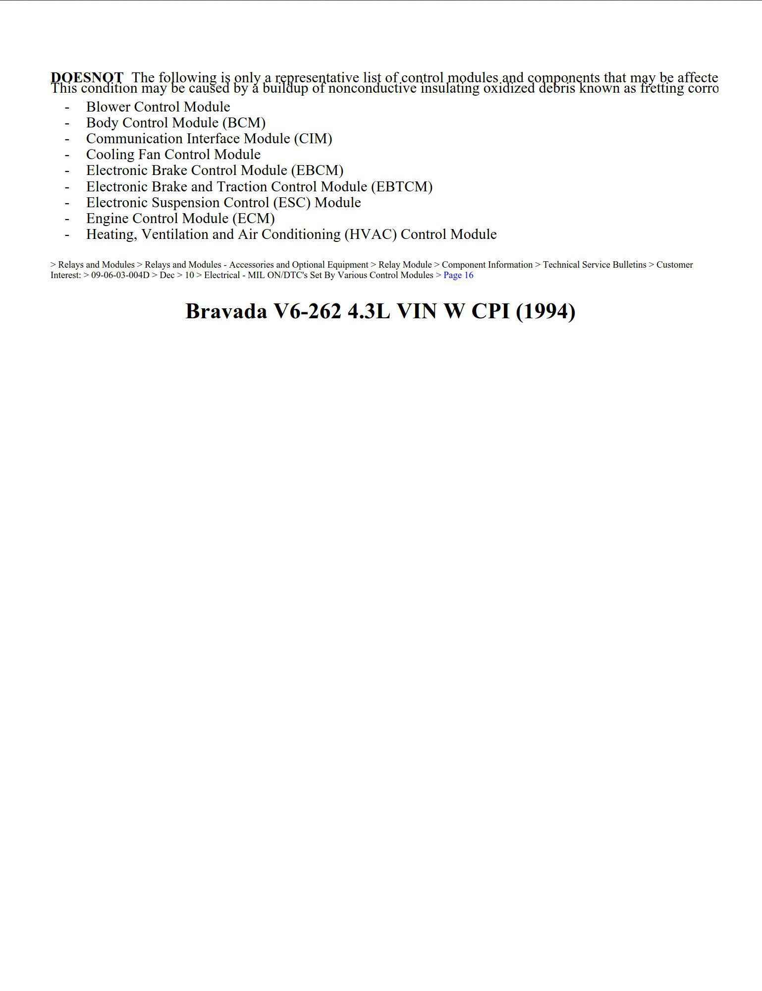 oldsmobile bravada 1994 4.3l workshop manual
