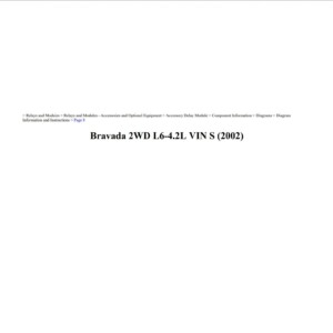 oldsmobile bravada 2002 2wd l6 4.2l workshop manual