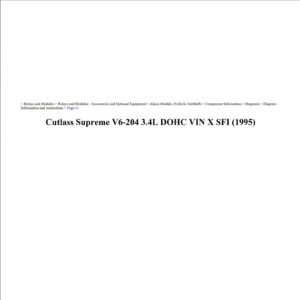oldsmobile cutlass 1995 supreme v6 3.4l dohc workshop manual