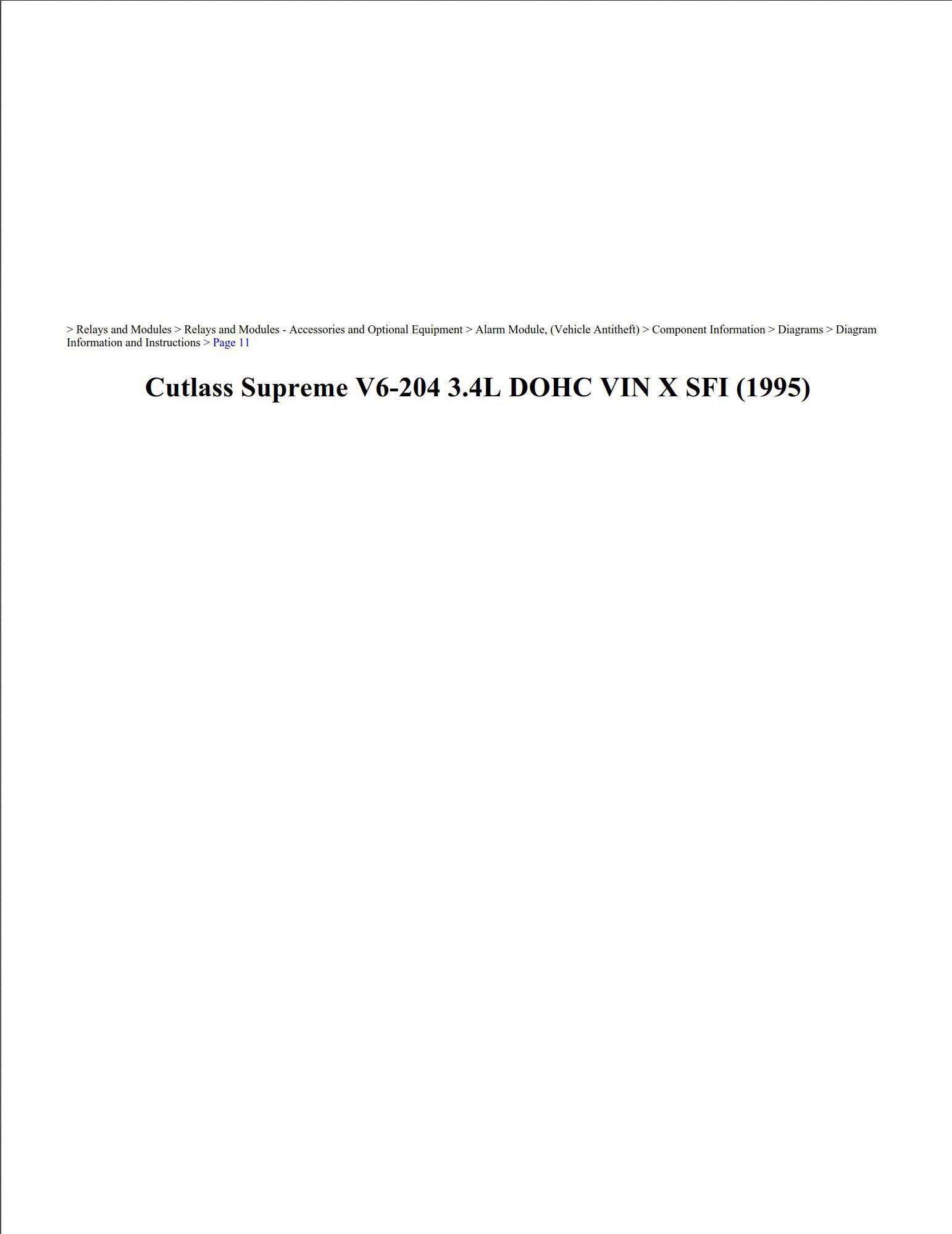 oldsmobile cutlass 1995 supreme v6 3.4l dohc workshop manual