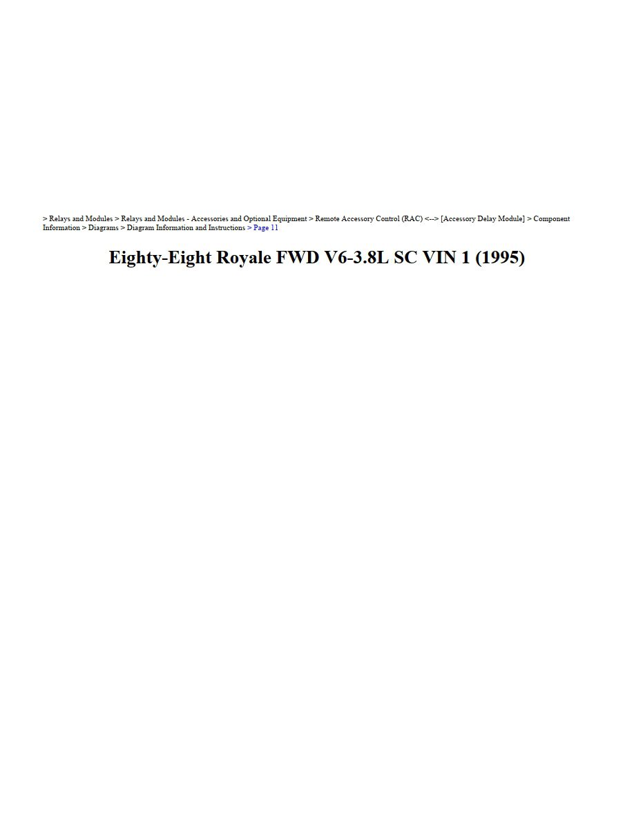 oldsmobile delta 88 1995 royale fwd v6 3.8l workshop manual